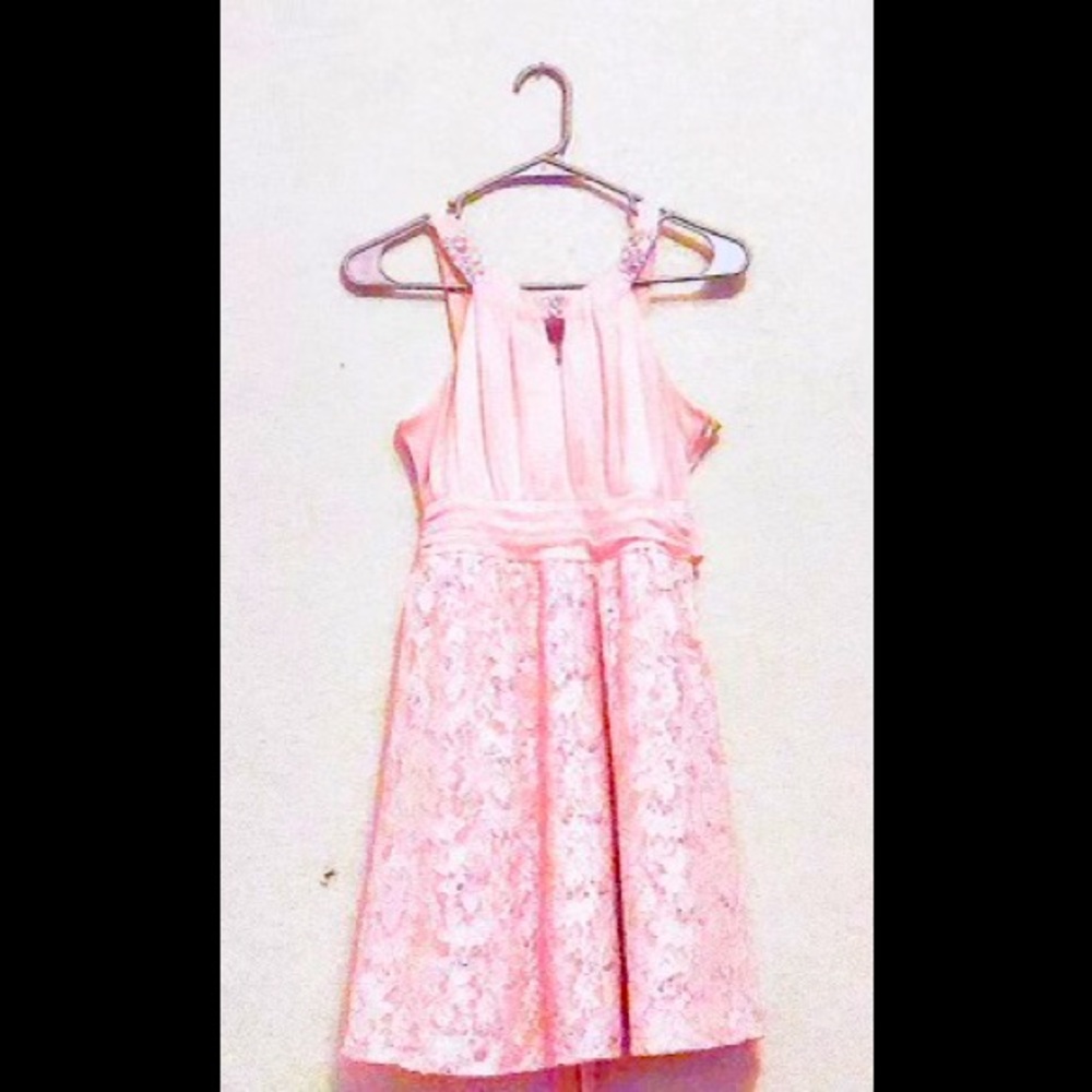 A rose gold lace sparkle dress used ones